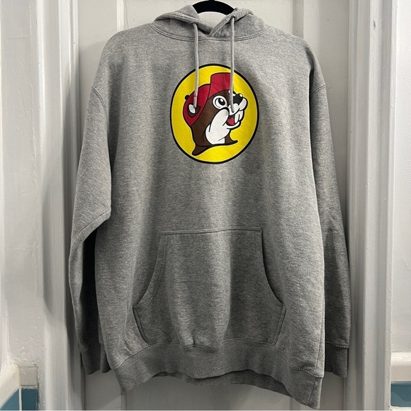 Buc-ee's Gray Cotton Blend Hoodie, size Large - Picture 2 of 5